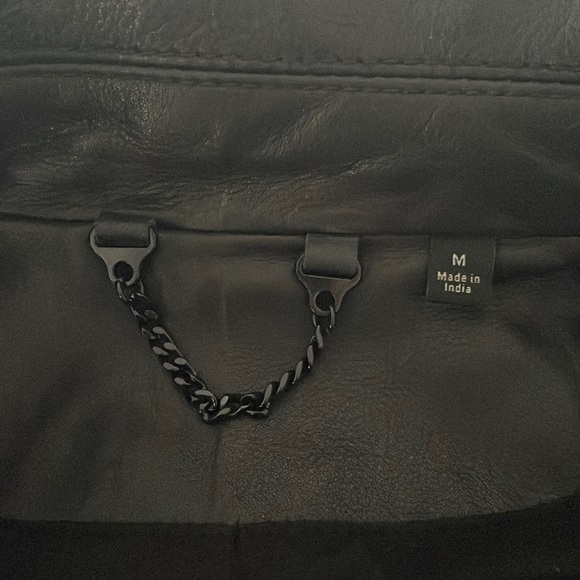 NWOT JOE'S JEANS LEATHER MOTO BIKER ZIP JACKET Sz M - Picture 9 of 14